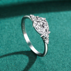 S925 Sterling Silver Zircon Cut Drop Ring