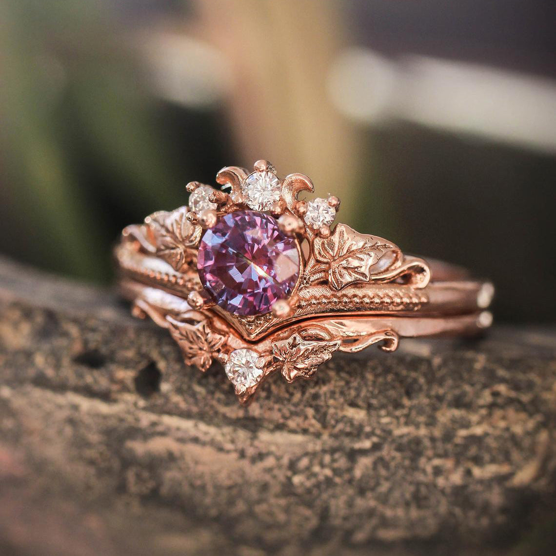 European And American Rose Gold Plated Engagement Ring