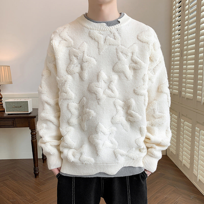 Knitwear Men's Autumn Fake Two-piece Round Neck Sweater Men's Clothing