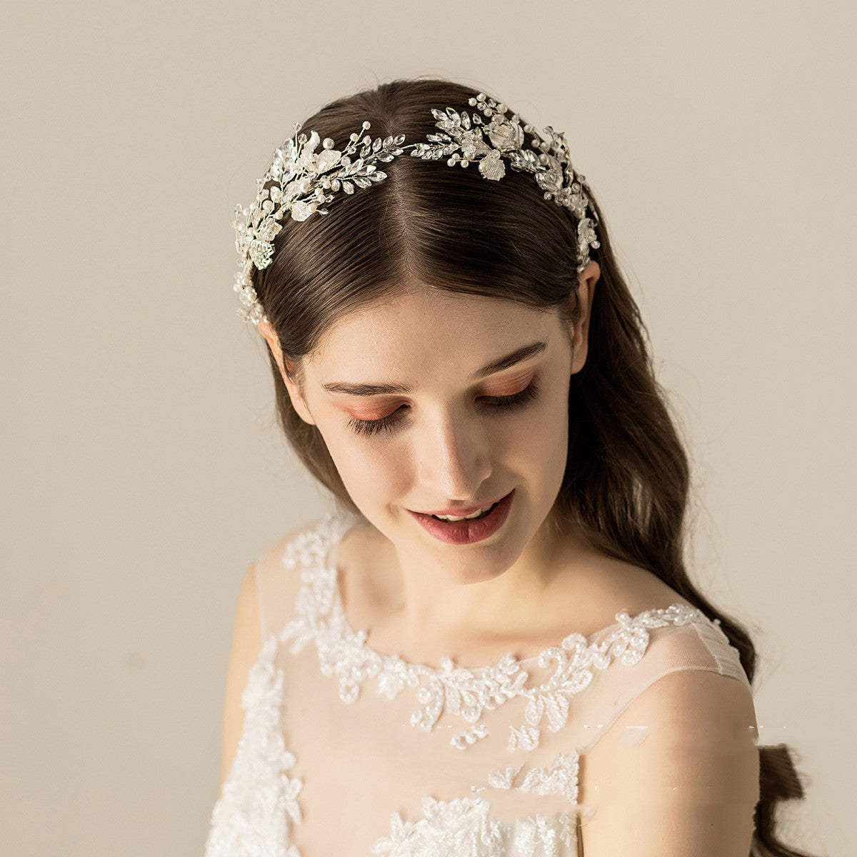 Versatile Alloy Silver Wedding Hairband Wedding Dress Matching