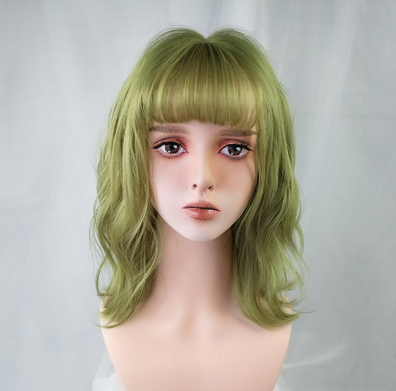 Cool Short Curly Green Hair Wig