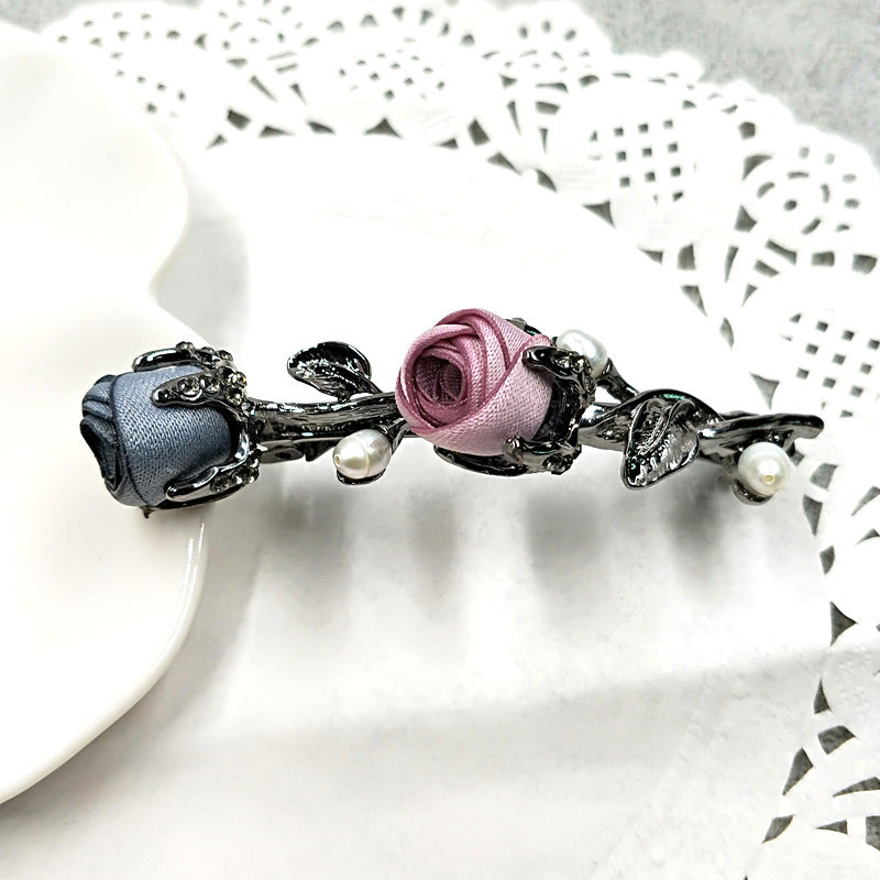 Creative Alloy Rose Rhinestone Hair Clip