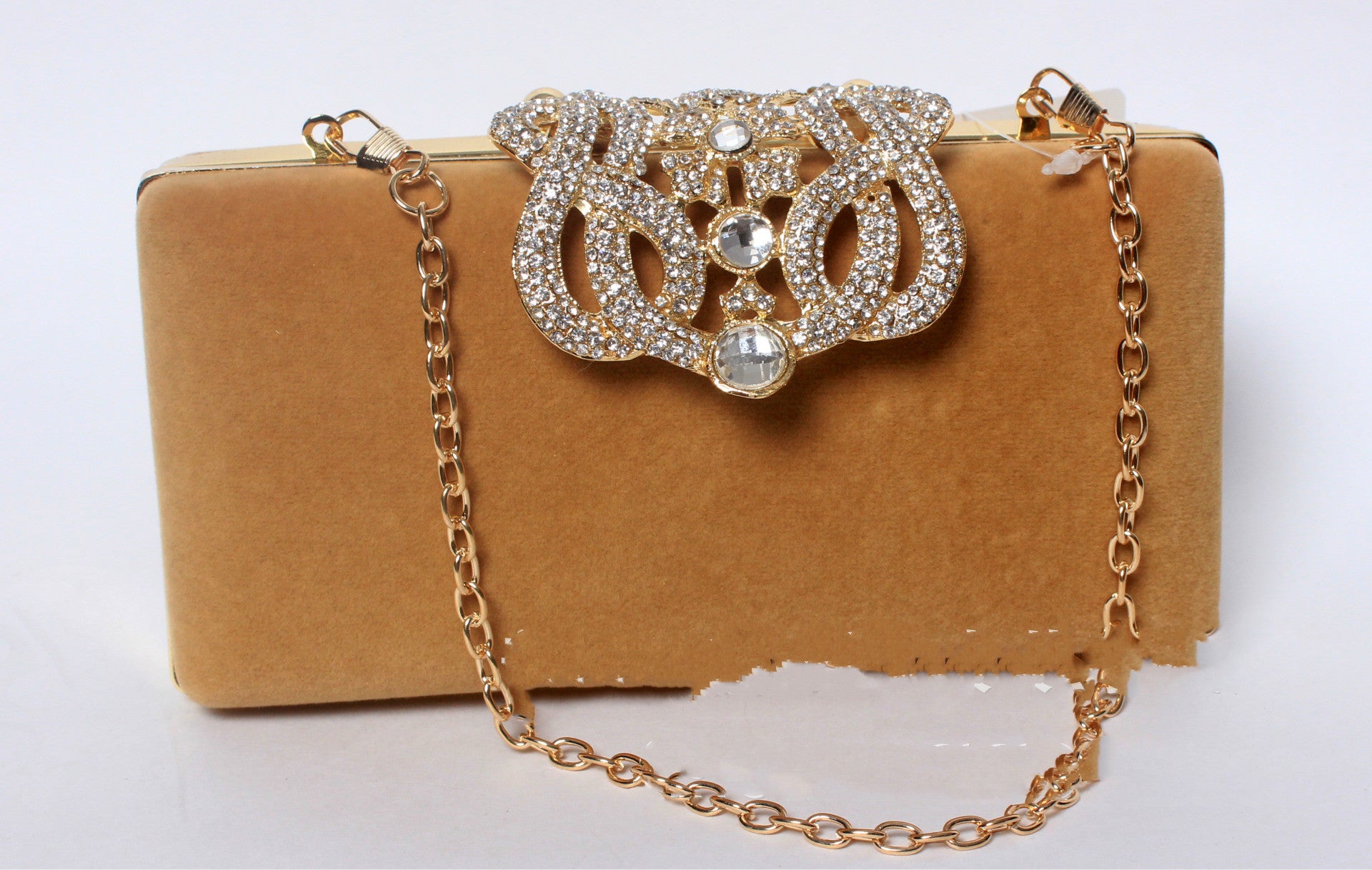 Rhinestone Crown Suede Ladies Bridal Bag