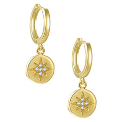 Gold Preserving Color Jewelry Micro Inlaid Starry Sky Element Stud Earrings