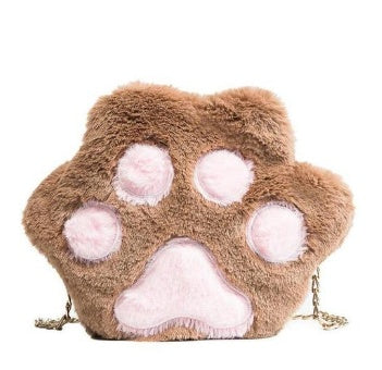 Fluffy Paw Crossbody Bag