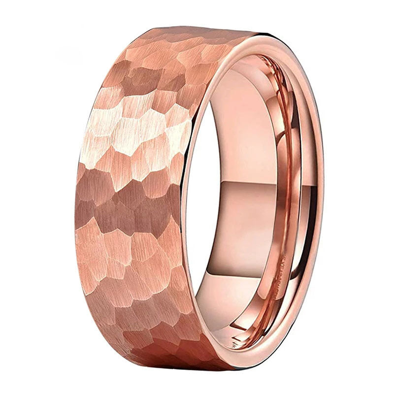 Tungsten Steel Ring Matte Rose Gold Fashion Men