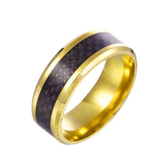 New Stainless Steel Men's Carbon Fiber Ring