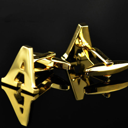 A-Z plated 14K gold letters cufflinks cufflinks