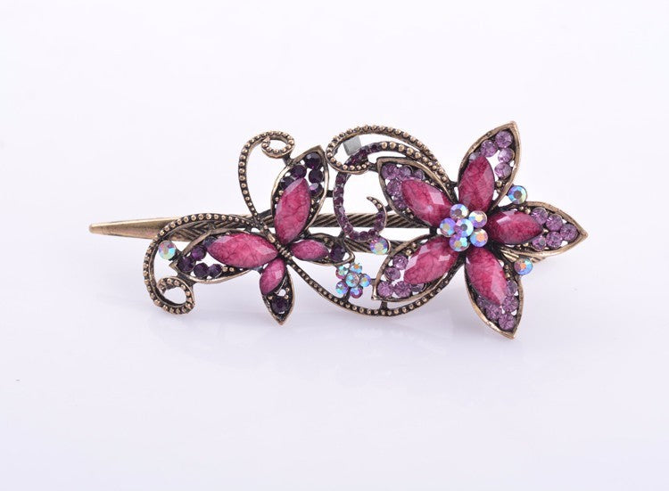 Chinese style retro resin butterfly dish hair clip