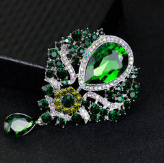 Heavy Industry Glass Drop Brooch Fashion