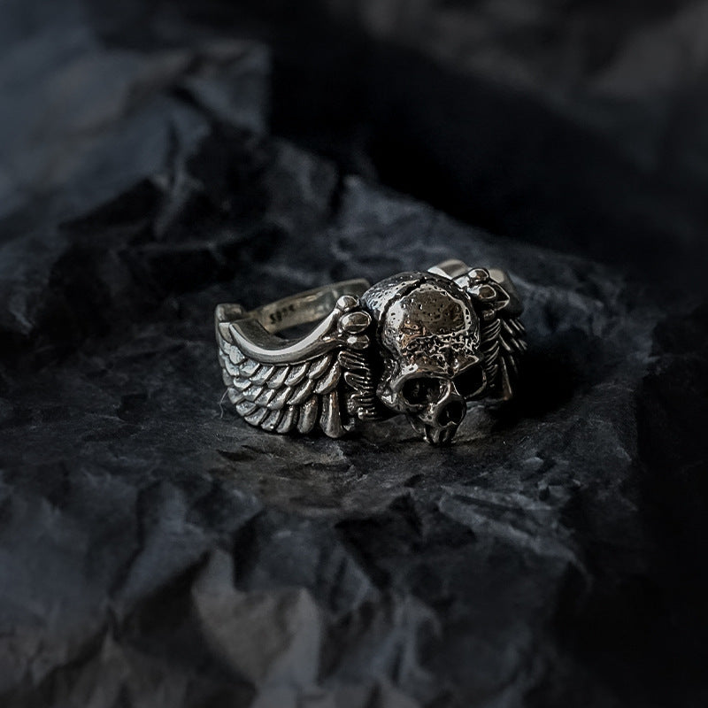 Men's Retro Made Old Wing Skull Ring