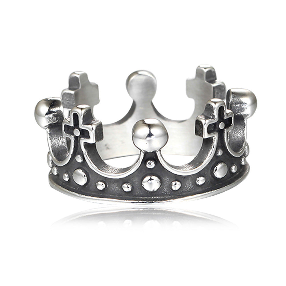 Titanium Steel Crown Ring Stainless Steel