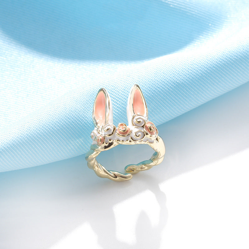 Rabbit Ear Ring Women's Oil Drop Color Ring