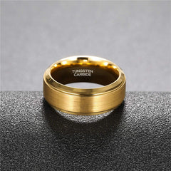 Lasa Chamfered Gold Tungsten Steel Ring