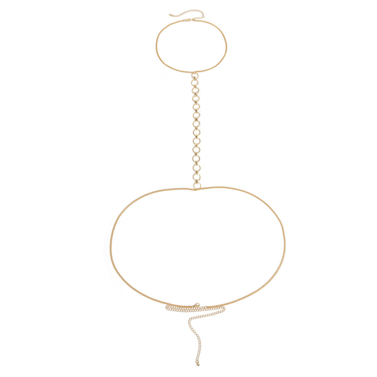 Round Ring Chain Necklace One Body Chain Women