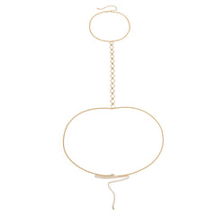 Round Ring Chain Necklace One Body Chain Women