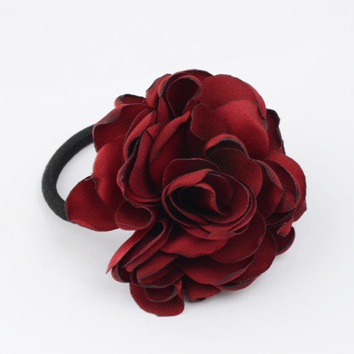 Cloth Hair Accessories Artificial Flower Rubber Band