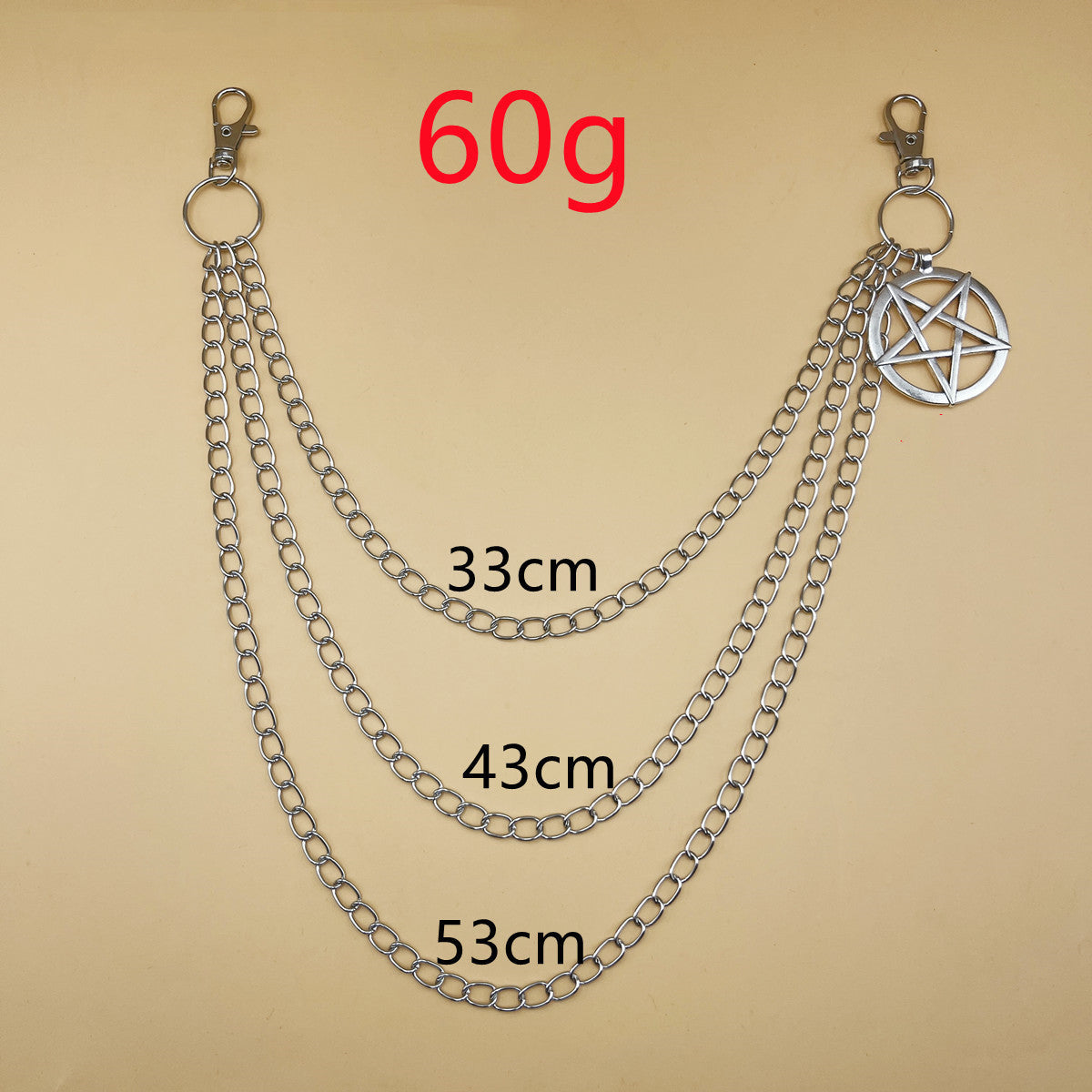 Hip Hop Fashion Metal Crescent Pendant Waist Chain