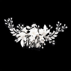 Bridal Headwear Accessories Ceramic Flower Hair Comb