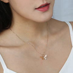 Ladies Short Clavicle Chain New Diamond Butterfly Necklace