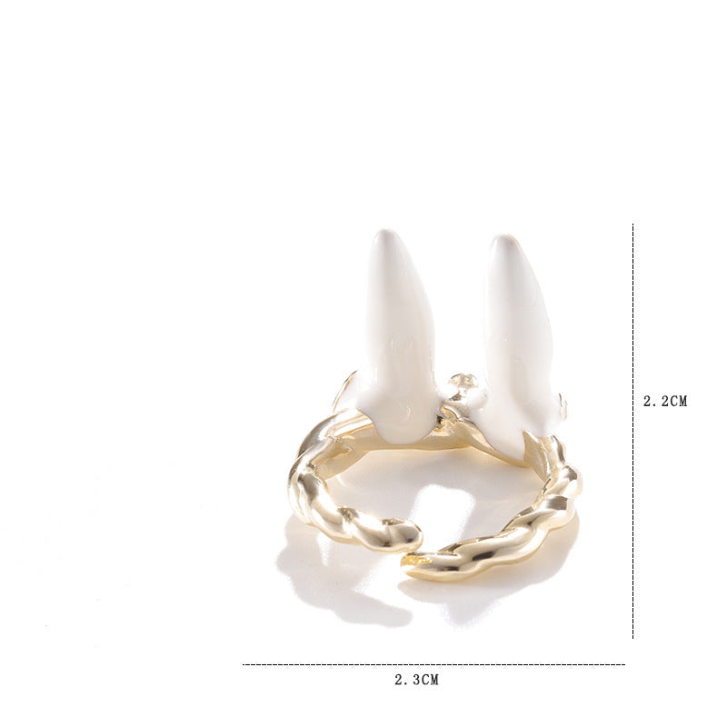 Rabbit Ear Ring Women's Oil Drop Color Ring