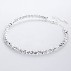 Women's Airy Fashion Rhinestone Single Row Necklace