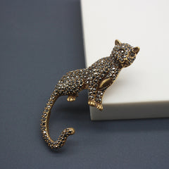 Old Leopard Cold Exaggerated Three-dimensional Antique Brooch