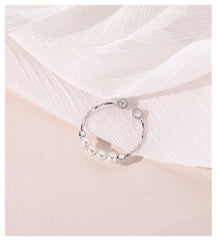 Women's Light Luxury Minority S925 Vintage Pearl Ring