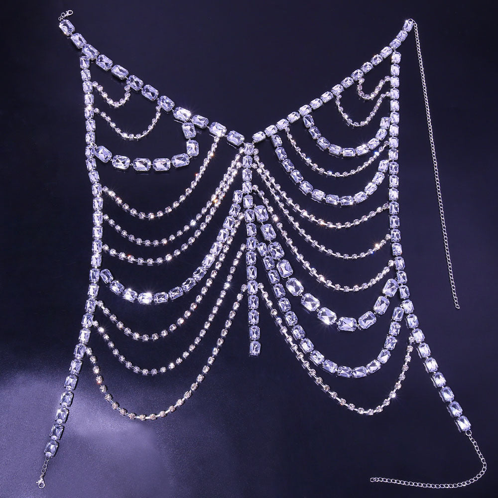 Jewelry Multi-layer Rhinestone Body Chain Exaggerated