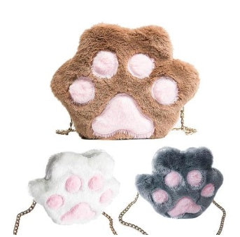 Fluffy Paw Crossbody Bag