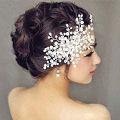 Bridal Wedding Hair Accessories Handmade Crystal String Beads Hair Comb