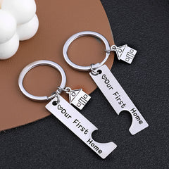 Stainless Steel Titanium Steel Keychain Pendant Housewarming New Home Gift Pendant