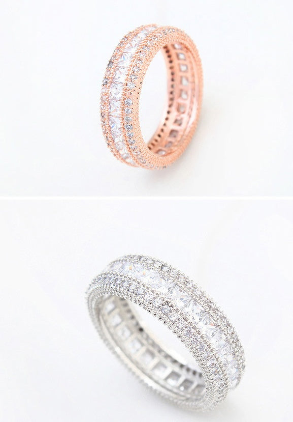 AAA micro-inlaid zircon ring