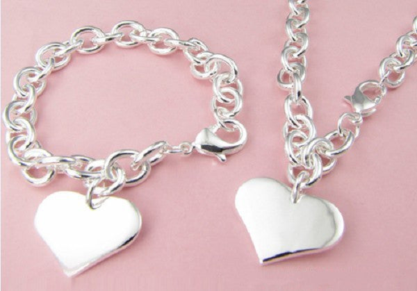 Heart-shaped necklace heart-shaped bracelet