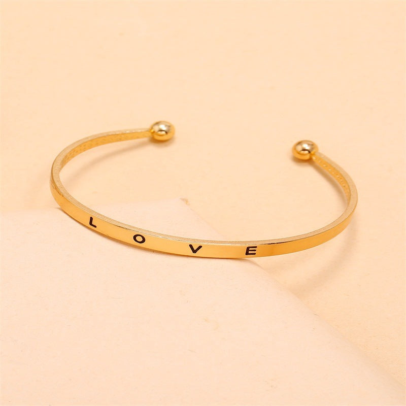 Alloy Opening Love Bracelet Women