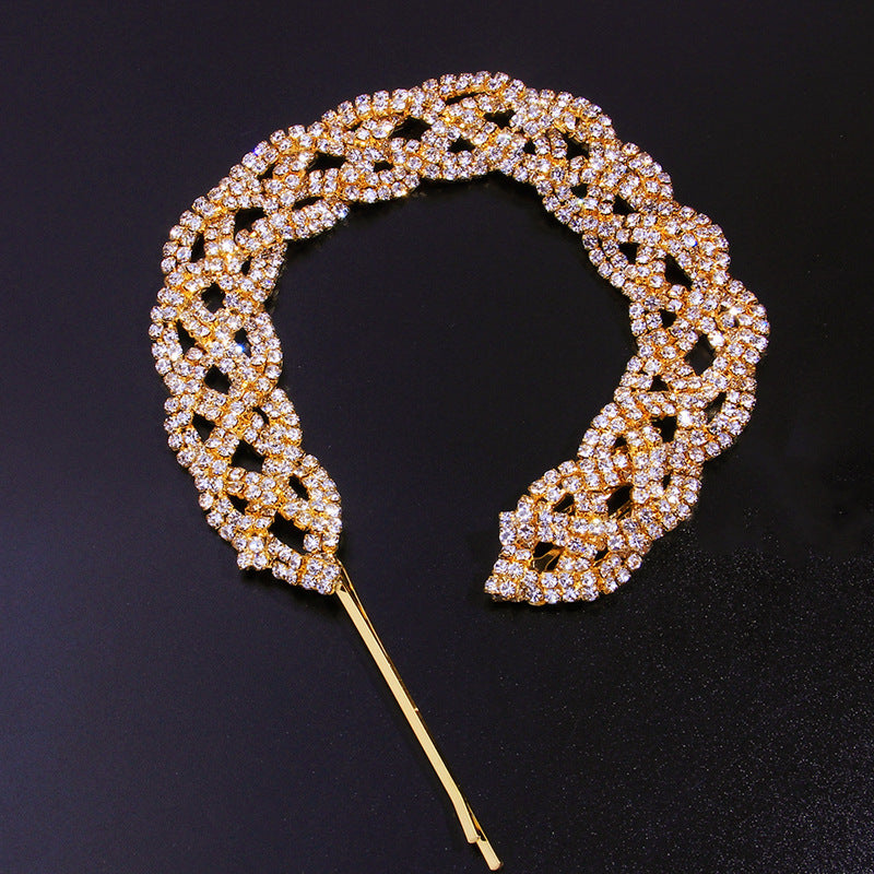 Women's Fashion Personality Braided Rhinestone Hair Clip