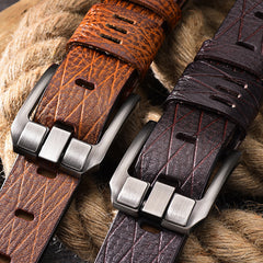 Versatile leather belt for men