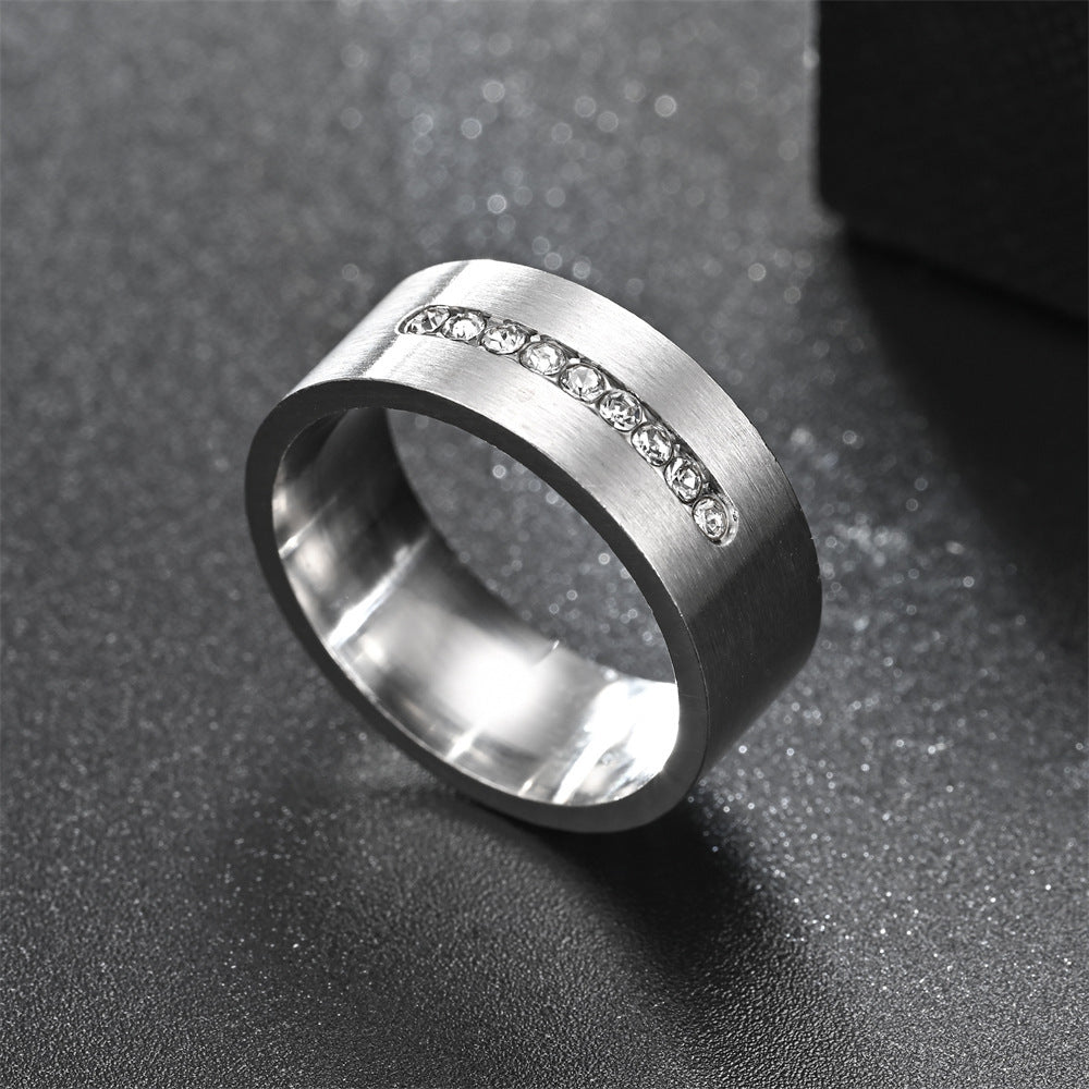 Fashion Men's Carved Diamond Ring Matte