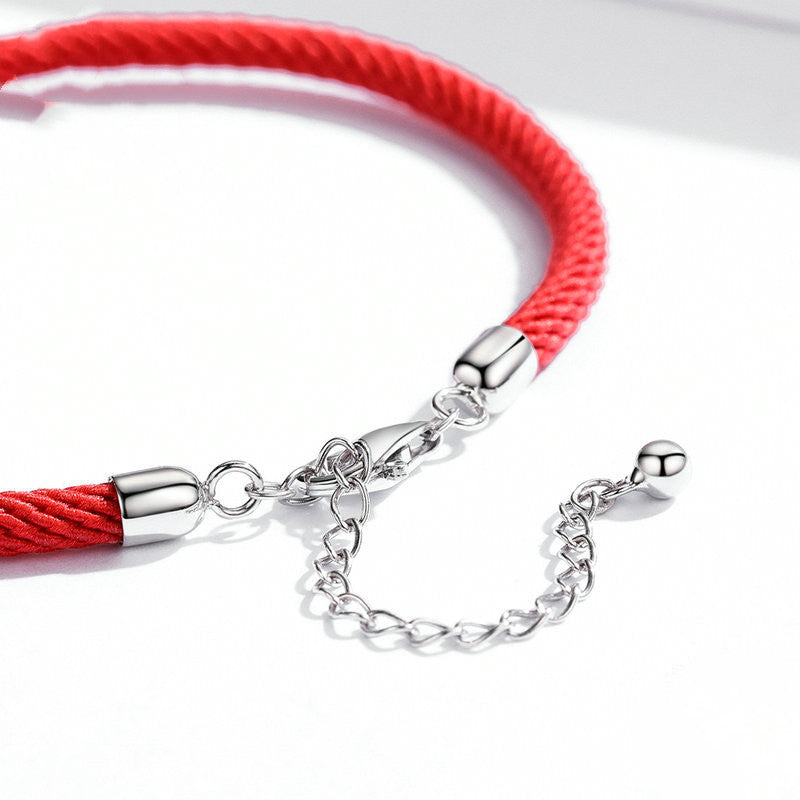 Red braided bracelet