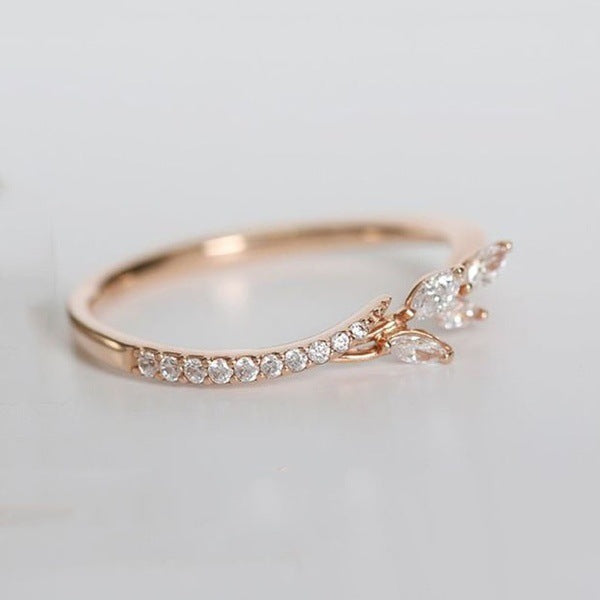 Women's branch creative shape diamond ring