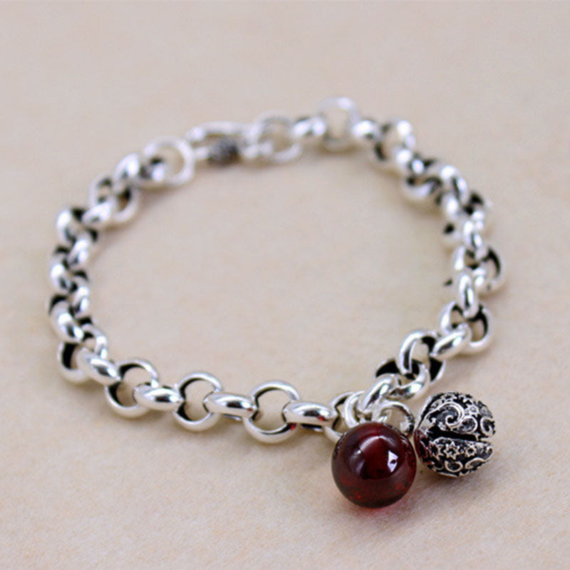 Vintage red agate bell bracelet