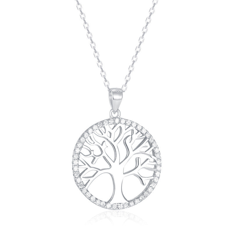 Tree of life pendant simple inlaid with zircon