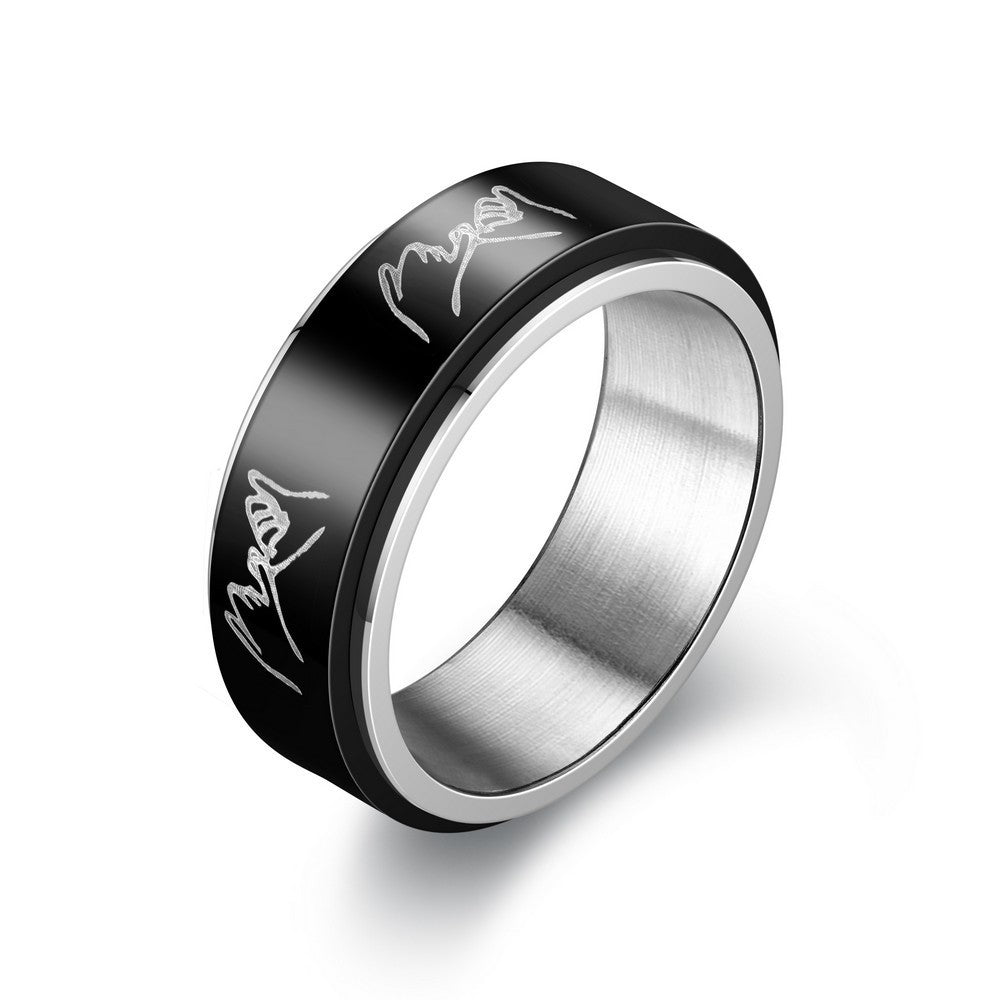 Anti-Anxiety Stress Relief Titanium Steel Turning Ring