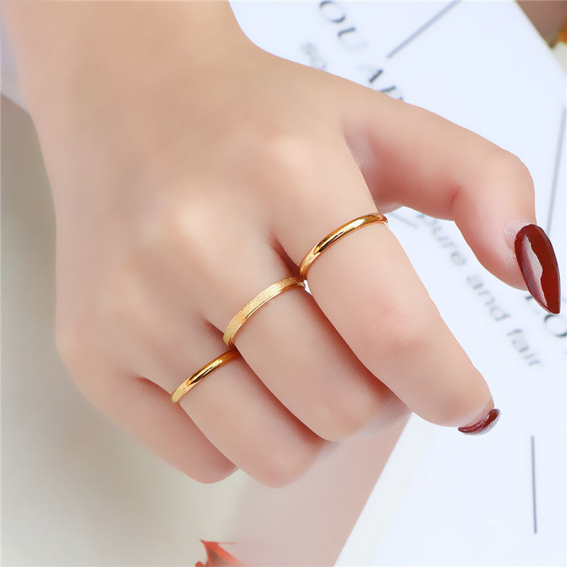 Titanium Steel 18k Gold Tail Ring