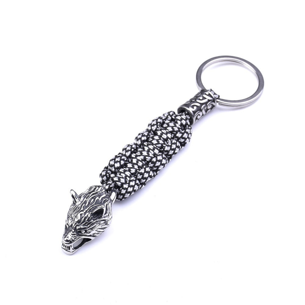 Rope Weaving Stainless Steel Key Ring