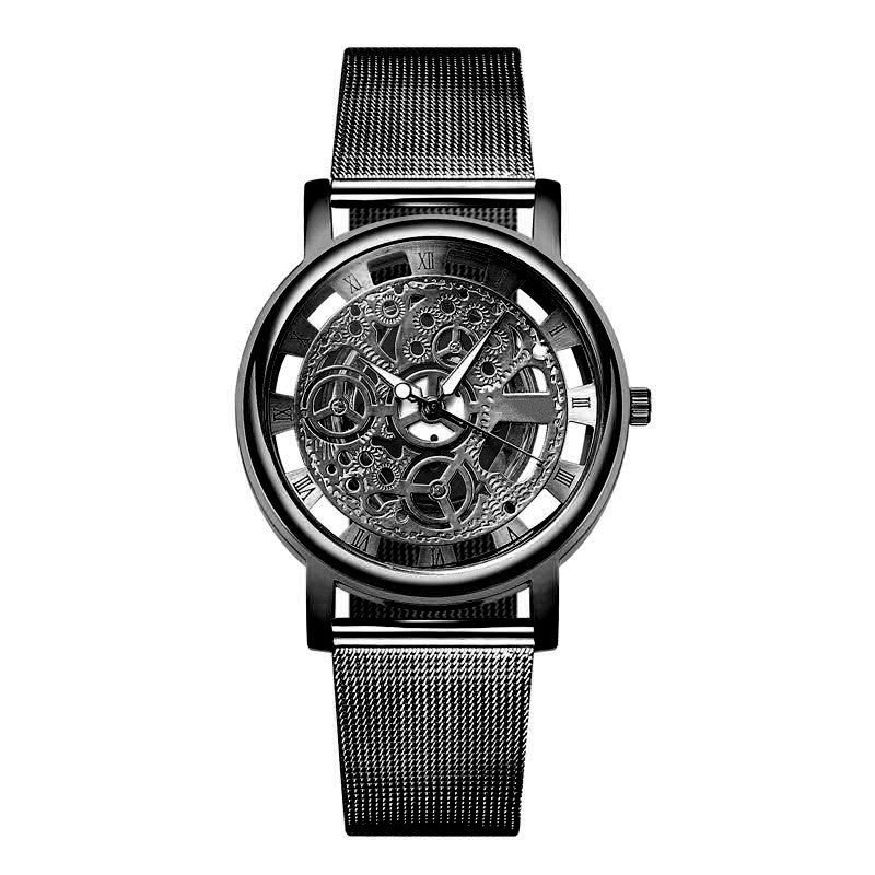 Men's Transparent Cutout Roman Mesh Quartz Watch