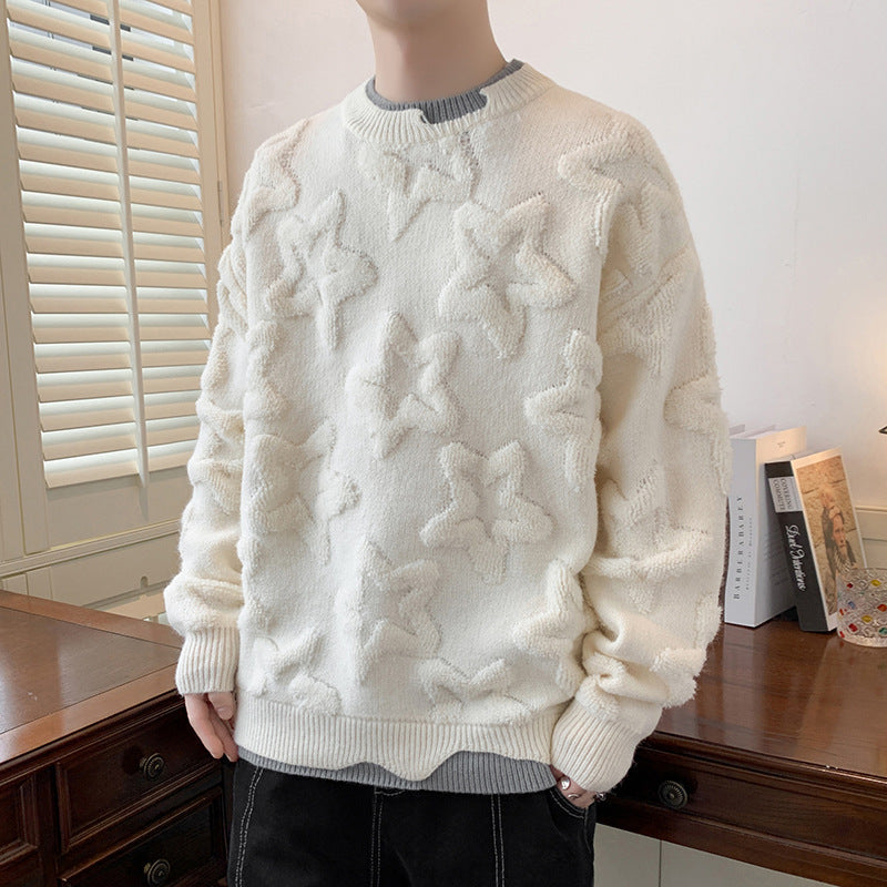 Knitwear Men's Autumn Fake Two-piece Round Neck Sweater Men's Clothing