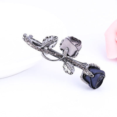 Creative Alloy Rose Rhinestone Hair Clip