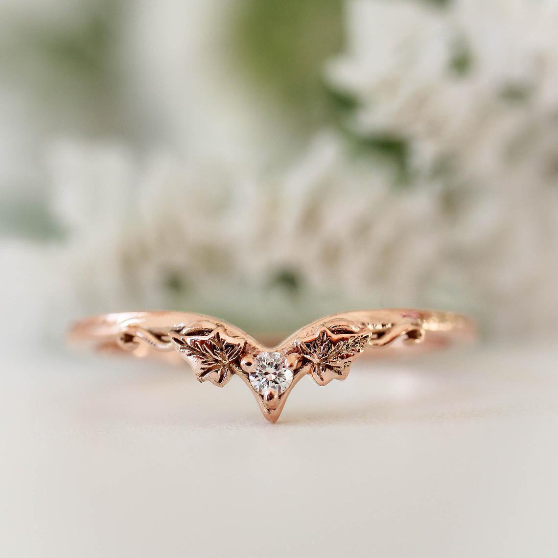 European And American Rose Gold Plated Engagement Ring