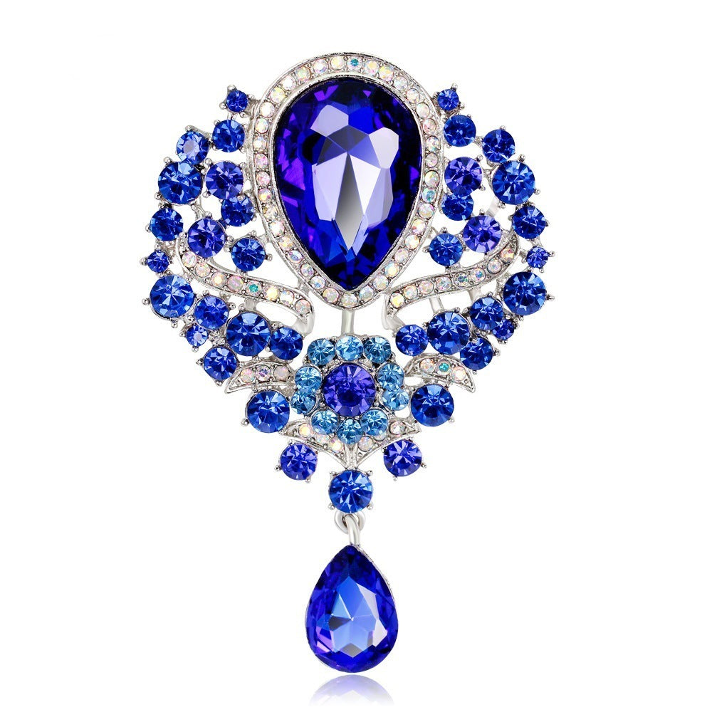 Heavy Industry Glass Drop Brooch Fashion